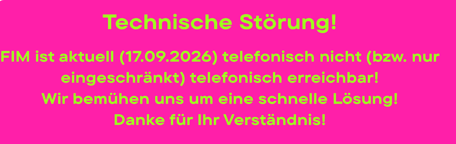 Telefon ausgefallen